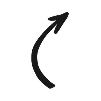A simple dark grey handdrawn curved arrow pointing upwards and to the right. png