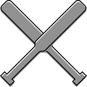 Baseball bat flat icon. Crossed baseball bats isolated on white background vector
