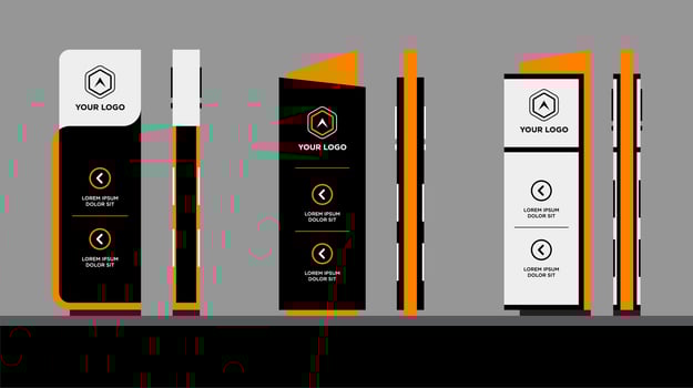 a pylon Exterior and interior signage and traffic signage vector