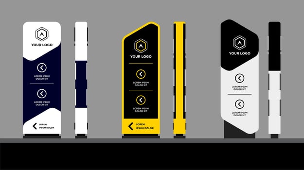 a tower Set of signboards for business vector