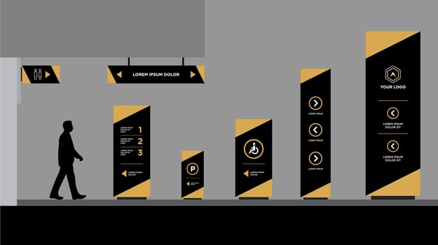 a pylon Set of signage vector