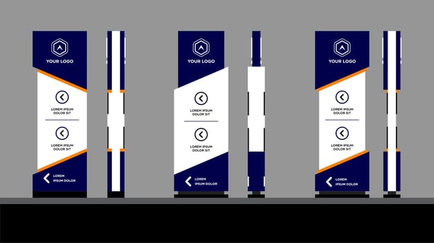 a Exterior and interior signage blue graphic traffic signage system vector