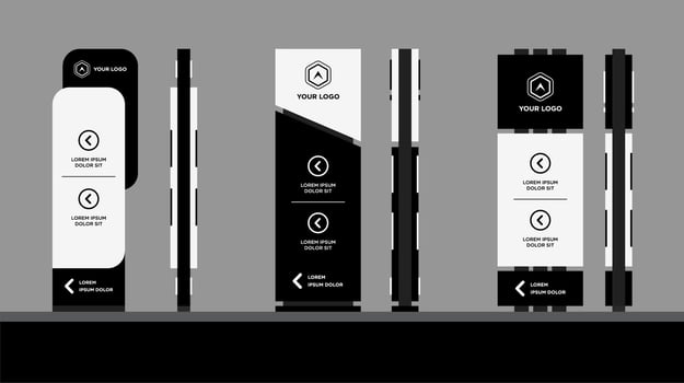 a Exterior and interior signage black white graphic traffic signage system vector