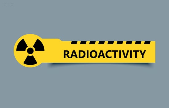 Cyberpunk Sticker, Futuristic Sticker. Radioactive Hazard Warning Label. Yellow Nuclear Warning Tag vector