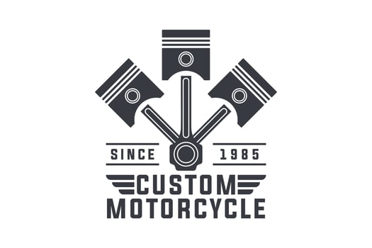 Vintage Motorcycle Repair Workshop Emblem Design Illustration vector