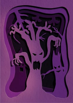Three Scary trees vector