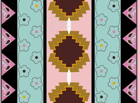Geometric colorful abstract seamless pattern with bold ornamental shapes decorative design for wallpaper, fashion. vector