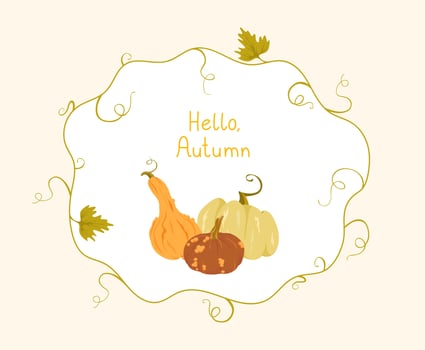 Colorful autumn pumpkins illustration vector