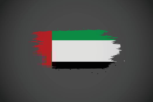 United Arab Emirates Flag with Artistic Brushstroke Effect vector