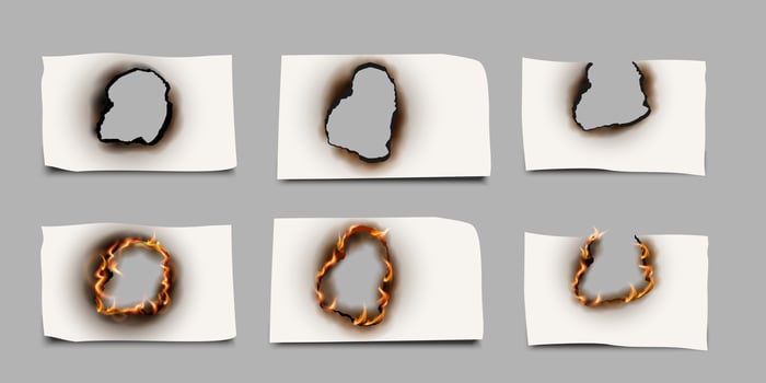 Burned paper textures and edges vector