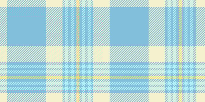 Seamless blue and yellow tartan plaid pattern with diagonal stripes. Geometric checkered design for fabric, wallpaper, or digital backgrounds. repeatable textile texture vector