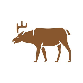 moose color flat icon for digital and print projects. North american animals. vector