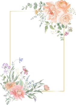 Floral frame design for invitations vector