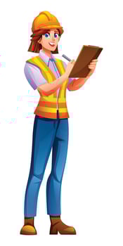 Construction worker with clipboard vector