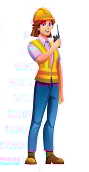 Construction worker with a radio vector