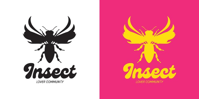 Insect community logo , editable design for entomology clubs, eco groups, and nature lovers. vector