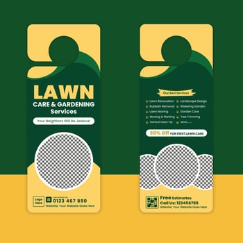Lawn care services brochure vector