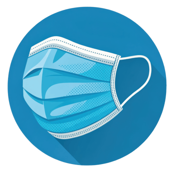 Blue medical face mask isolated on transparent background png