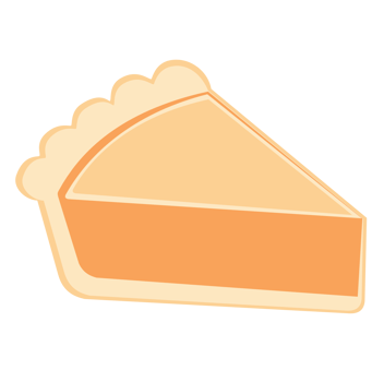 A slice of pumpkin pie with golden crust. Perfect for Thanksgiving and holiday designs. png