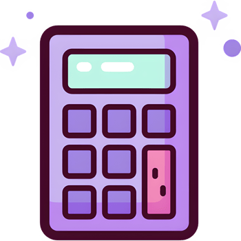 Stylish calculator icon with pastel colors for accounting, finance, and educational designs png