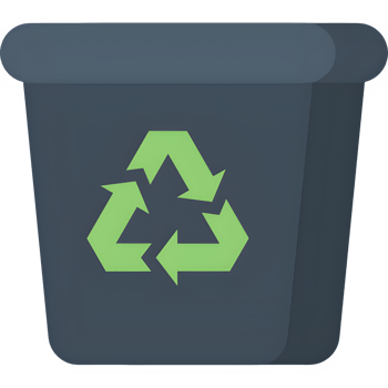 Promote eco-friendly practices with this modern recycling bin illustration for environmental awareness campaigns png