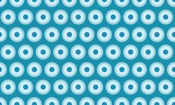 Seamless teal and light blue circular pattern. Elegant geometric design ideal for textile prints, website backgrounds, or packaging. Subtle, repeating motif evokes calmness and order. vector