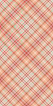 Flowing plaid pattern , tailor texture textile tartan. Canvas check fabric background seamless in orange and red colors. vector