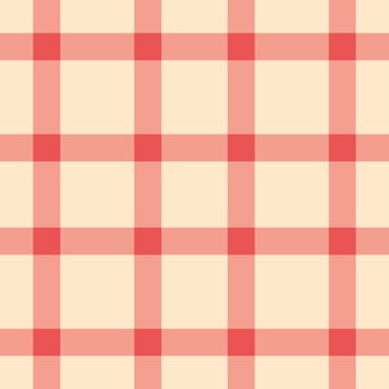 Silky pattern check tartan, choose fabric background. Overlayed texture seamless textile plaid in red and blanched almond colors. vector