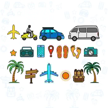 Icon for travel and tour element post design vector