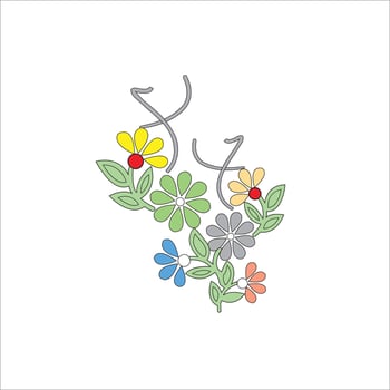 Colorful Flower Bouquet Illustration vector