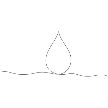 Single Continuous Line Drawing of a Water Droplet minimalist illustration vector