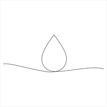 Minimal One-Line Water Drop Symbol Design vector