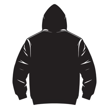 Comfortable Casual Wear Black Hoodie Back View Apparel Silhouette Design vector