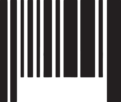 Mysterious Black and White Barcode Pattern Abstract Minimalist Design in Bold Stripes, Simple and Striking Graphic vector