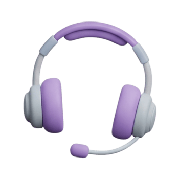 Purple Headset With Microphone png