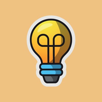 lamp editable cartoon style sticker vector