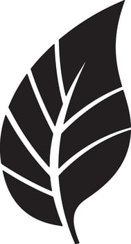Stylish Black and White Leaf Silhouette Elegant Nature-Inspired Design Element for Eco-Friendly Branding and Minimalist Art vector
