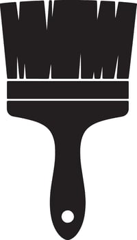 Simple Black Silhouette of a Paintbrush Ready for Artistic Creation, Home Improvement Projects, or DIY Tasks vector