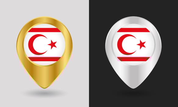 Map pins with flag design vector