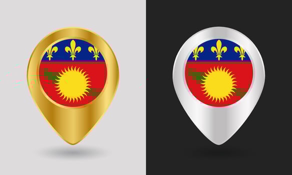 Colorful map pins with unique designs vector