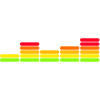 Colorful audio equalizer bars, sound level indicator png