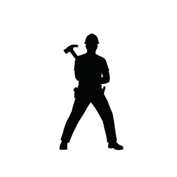 A silhouette of a man holding an ax vector
