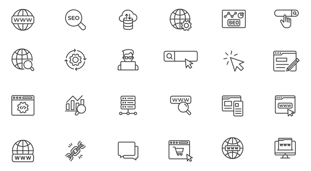 Website line icon set collection. vector