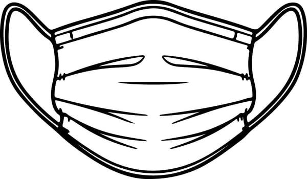 Surgical Face Mask Silhouette for Health Safety Design vector
