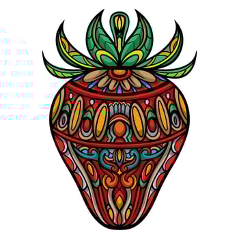 colorful patterned strawberry illustration vector