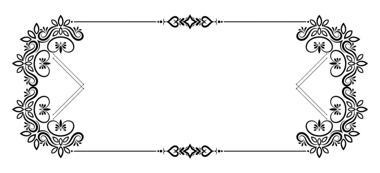 Beautiful ethnic black frame floral banner design vector