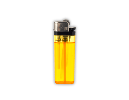 Yellow lighter isolated on white isolated on transparent background png