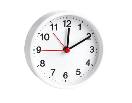 White clock isolated on transparent background png