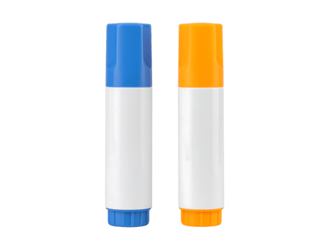 Blue and orange markers isolated on transparent background png