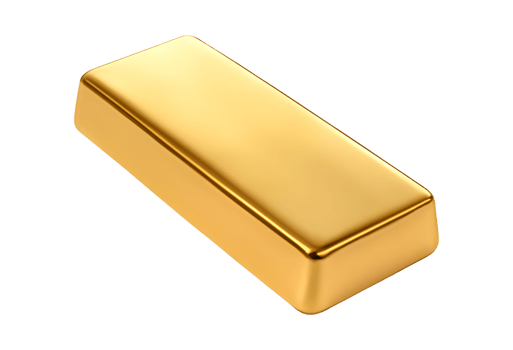 Gold bar isolated on white isolated on transparent background png
